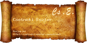 Csetneki Eszter névjegykártya